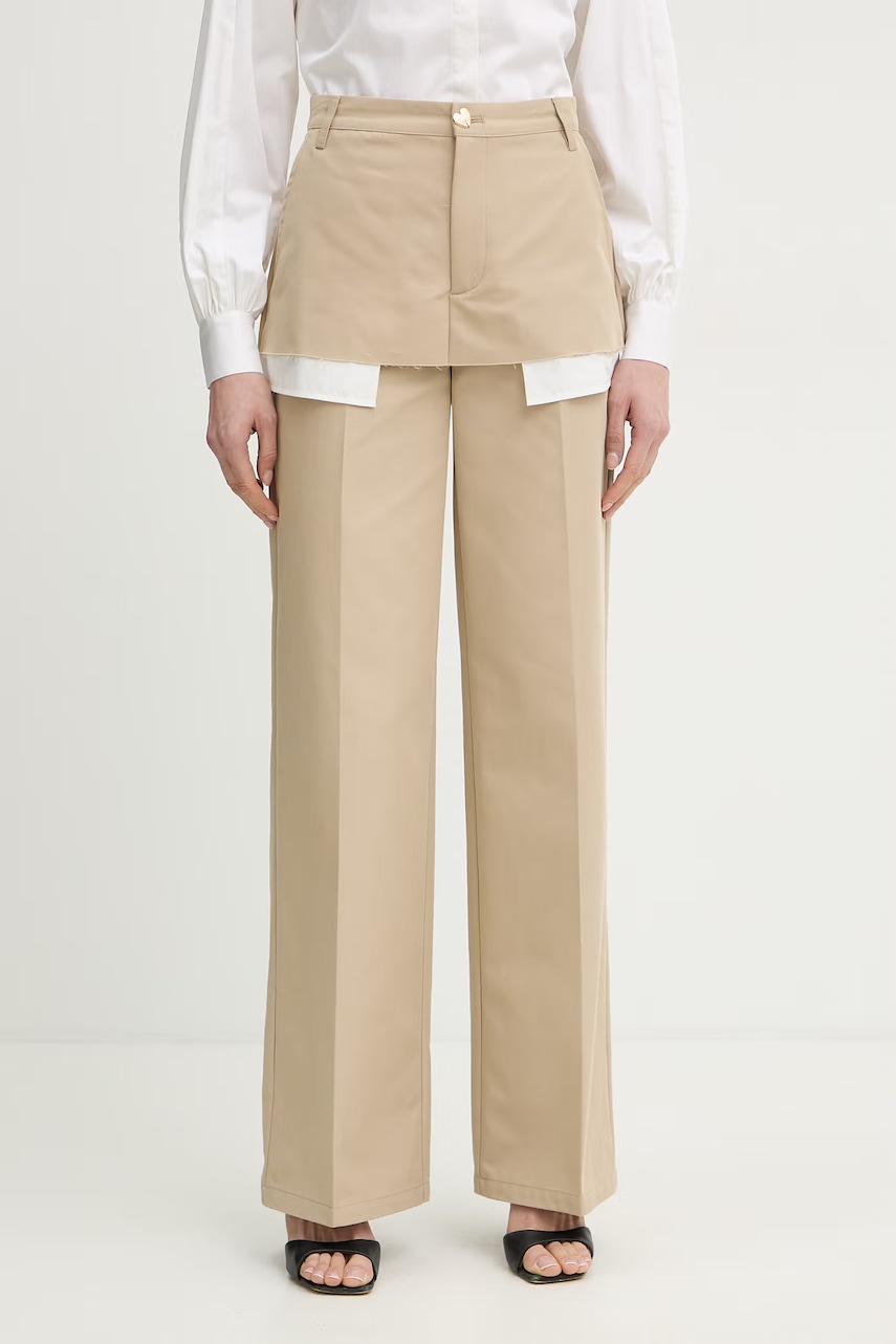 Silvian Heach Παντελόνι ίσιο γυναικείο βαμβακερό SPANIT