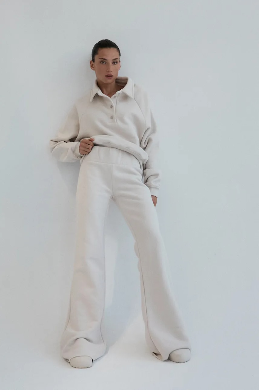 Muuv. pantaloni evazați flare pentru femei, din bumbac LE PUMP