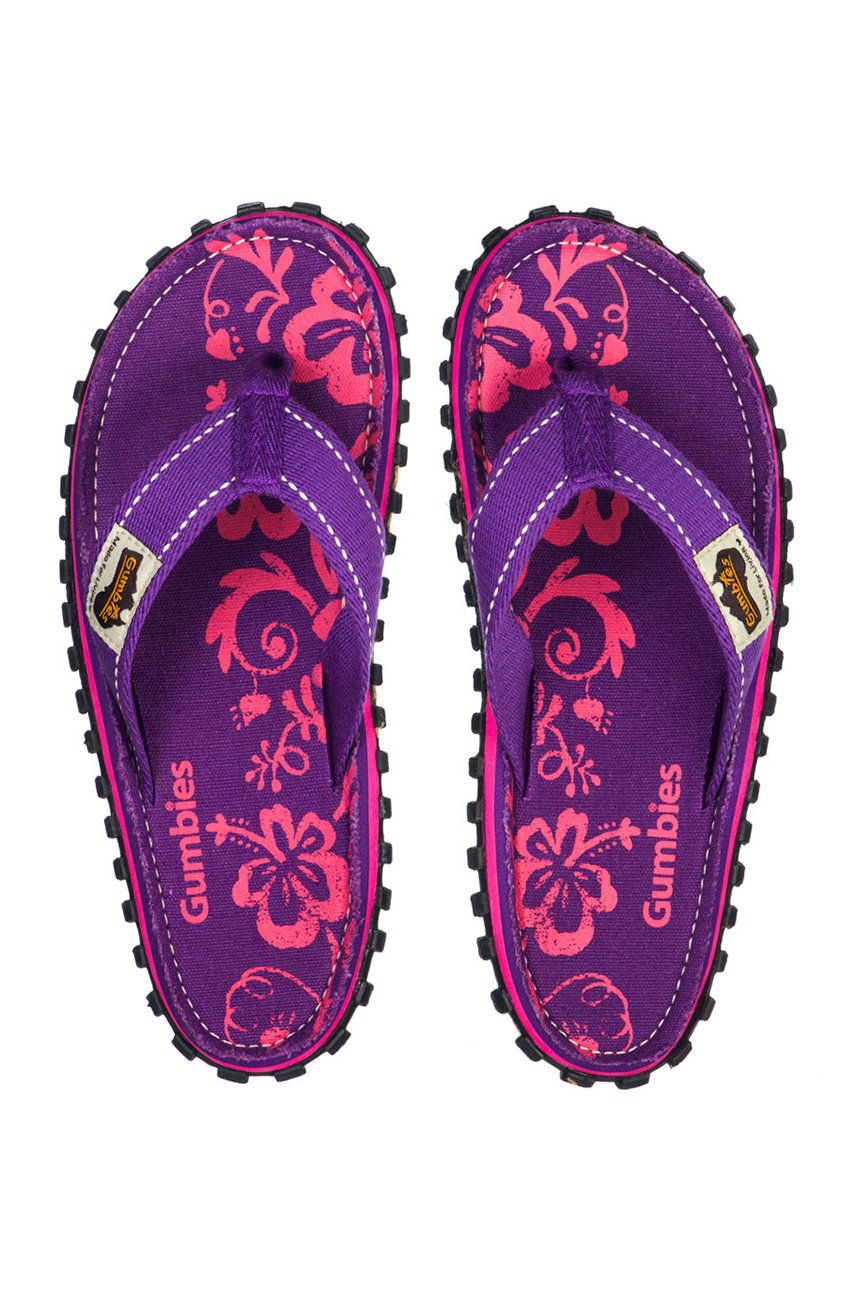 Gumbies - Slapi Islander Purple Hibiscu