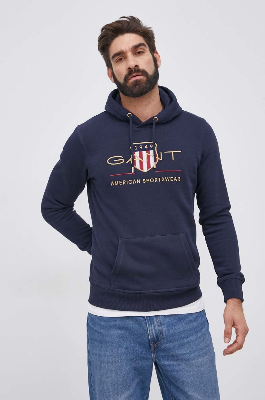 

Кофта Gant 2047056 мужская цвет синий с аппликацией