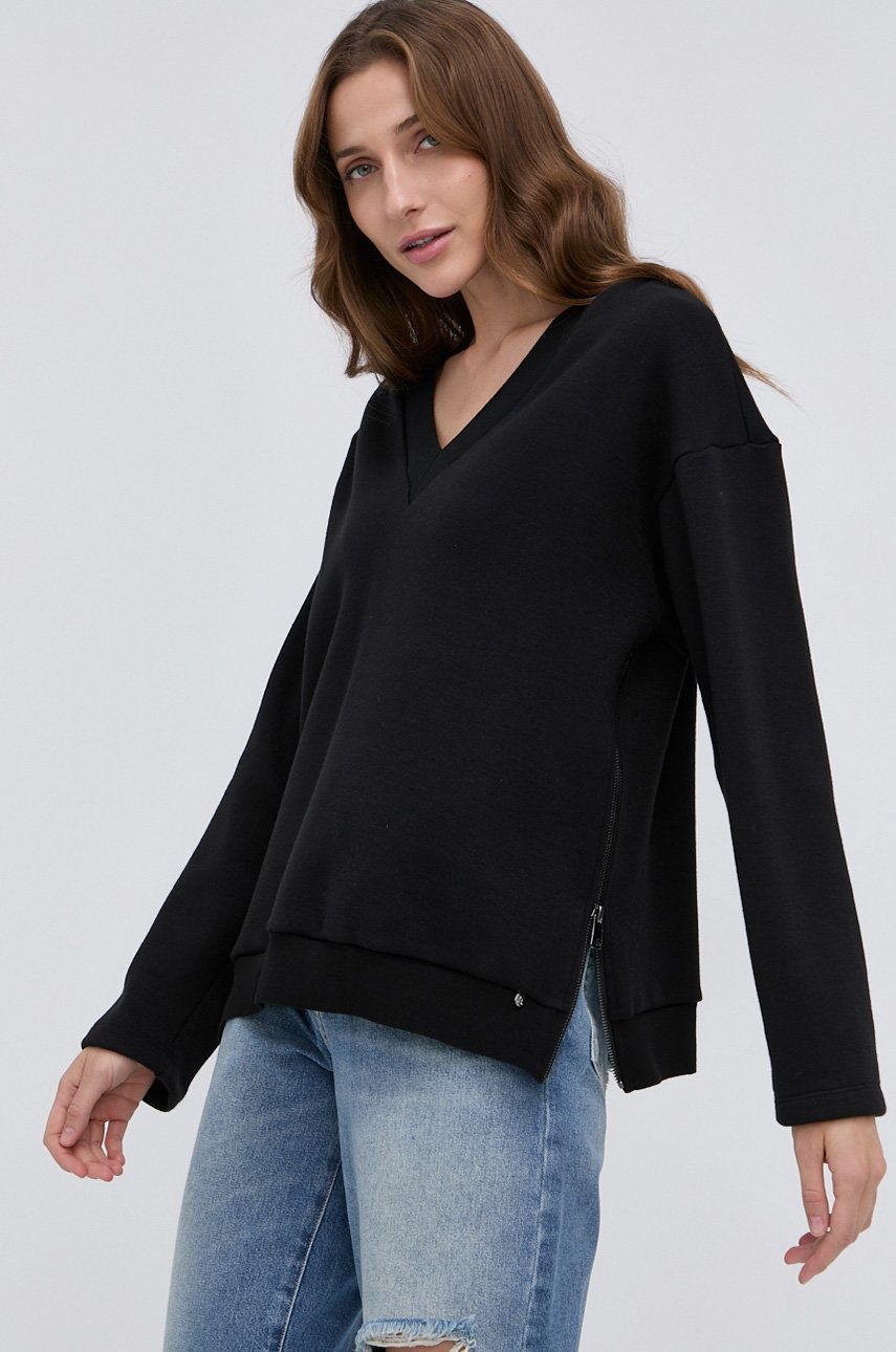 Nissa Bluză femei, culoarea negru, material neted imagine reduceri black friday 2021 answear.ro
