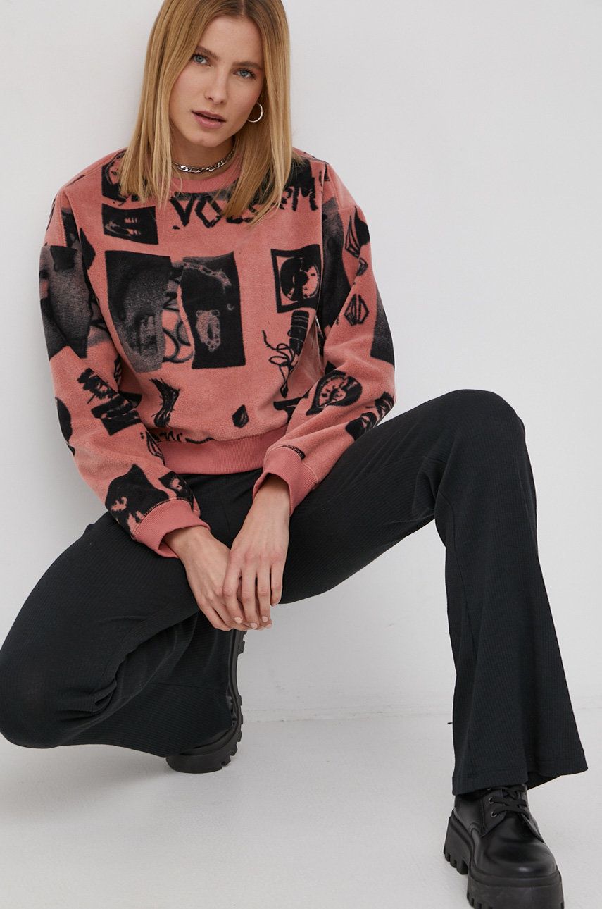 Volcom Bluză femei, culoarea roz, modelator imagine reduceri black friday 2021 answear.ro