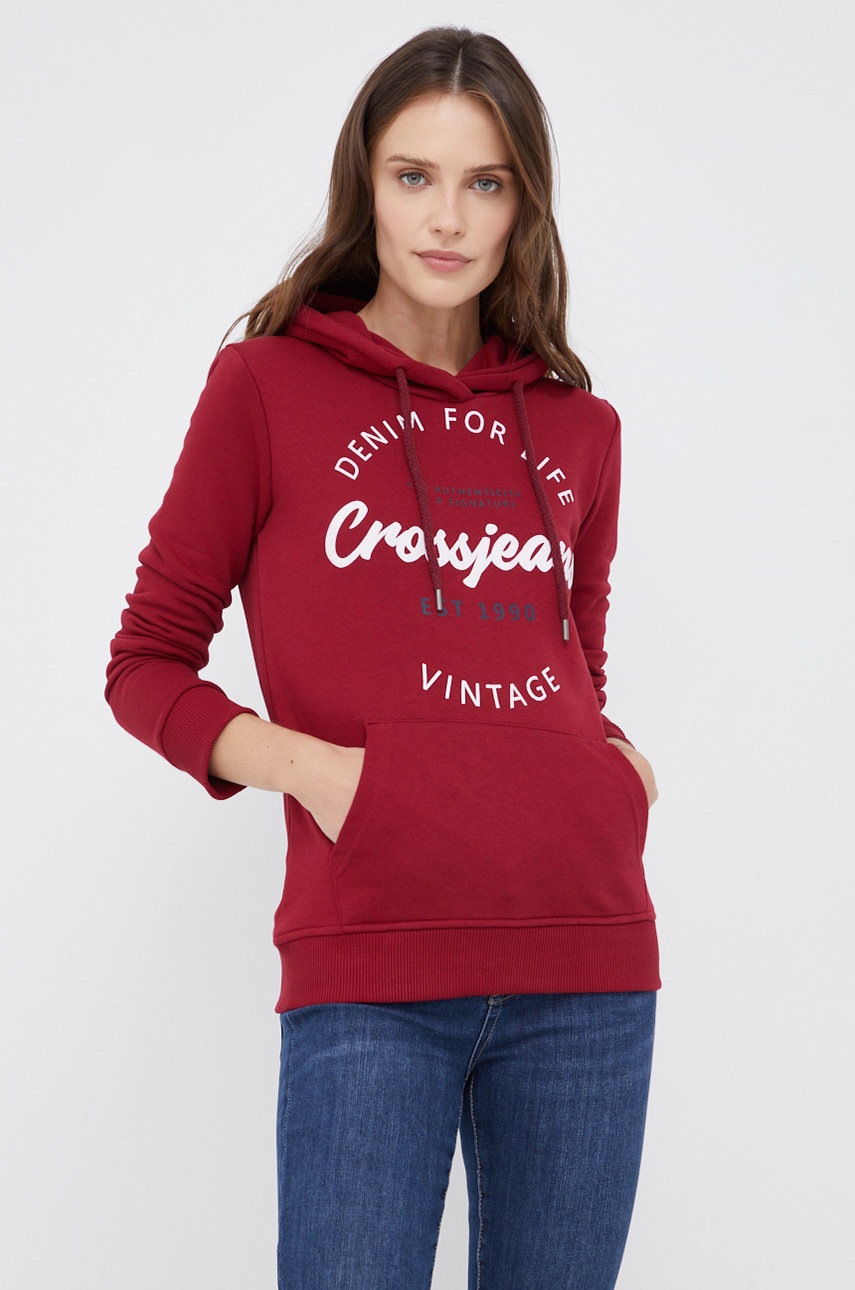 

Суичър Cross Jeans дамски в бордо с принт