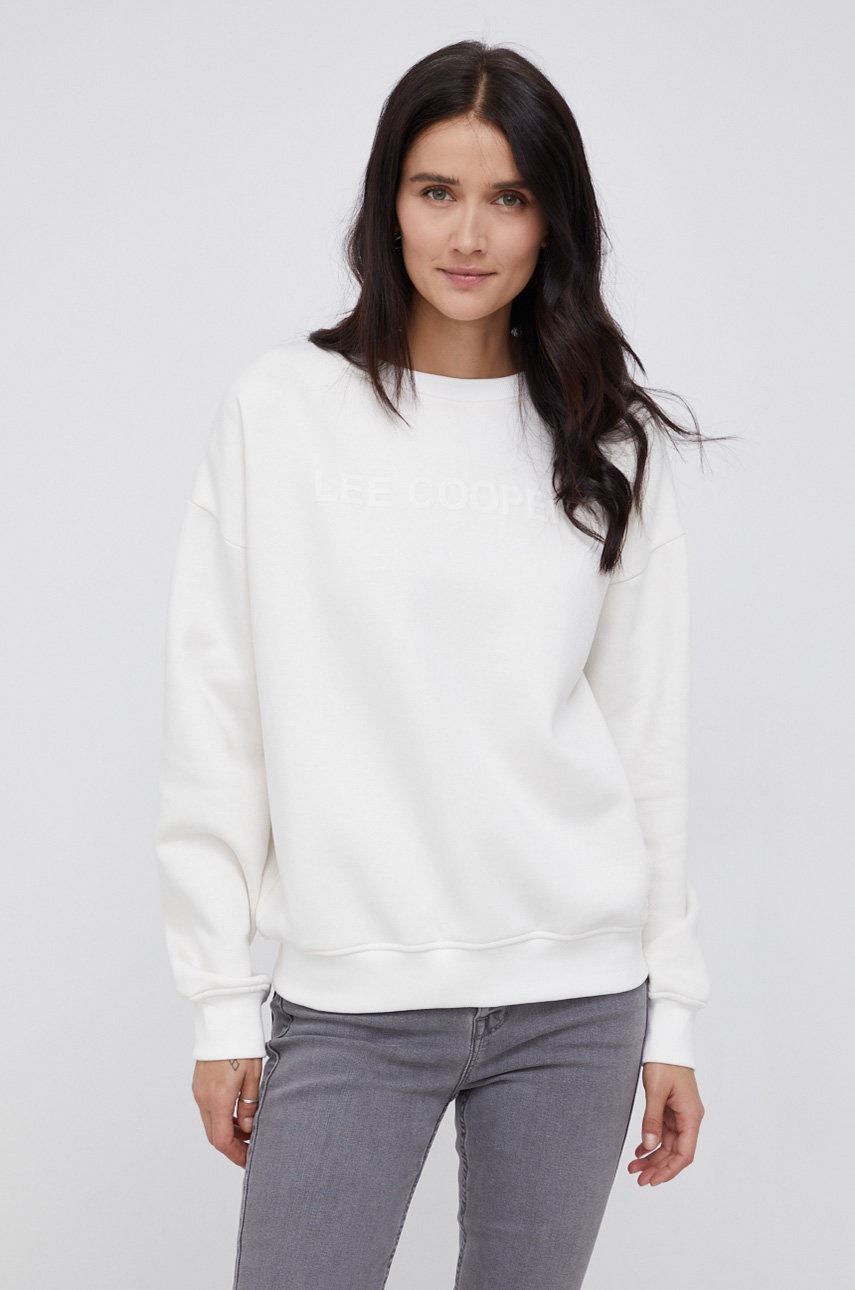 

Суичър Lee Cooper дамски в бяло с принт, Бял