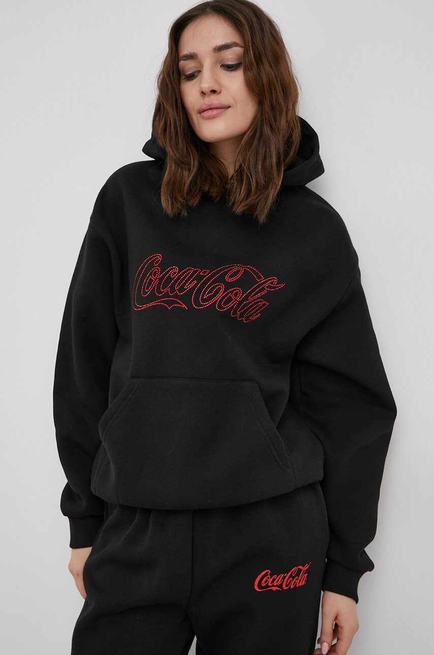 

Суичър Local Heroes Coca x Cola дамски в черно с изчистен дизайн, Черен