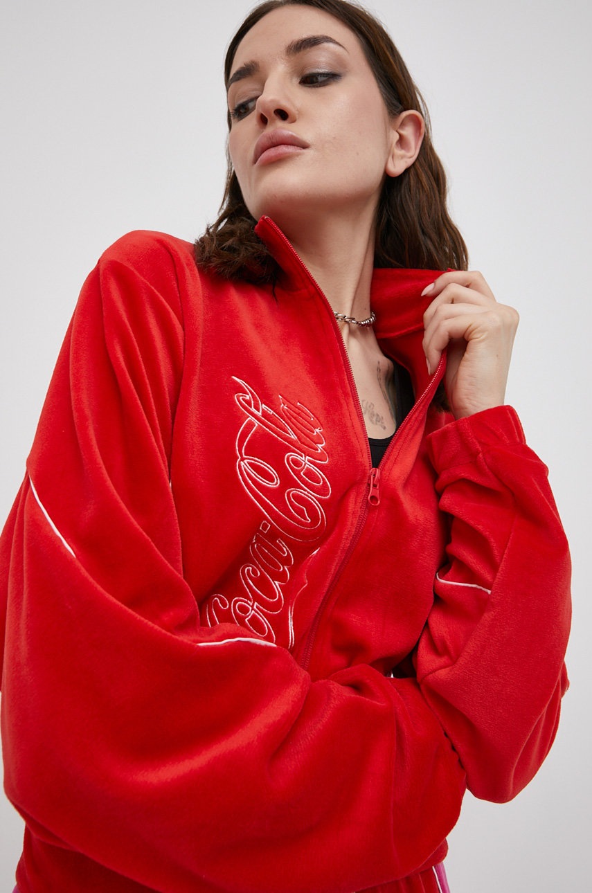 

Суичър Local Heroes Coca x Cola дамски в червено с изчистен дизайн, Червен