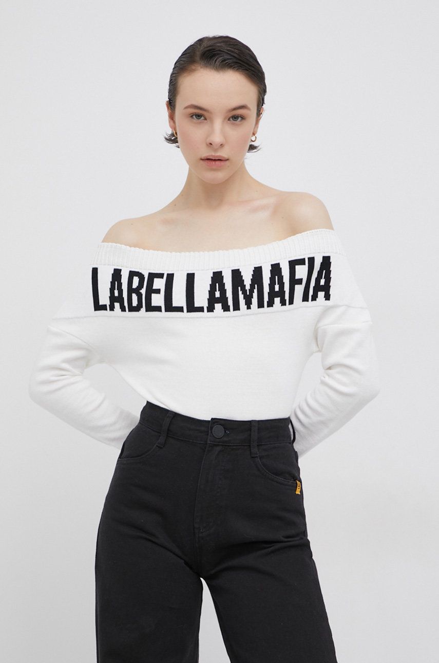 LaBellaMafia pulover femei, culoarea alb, light
