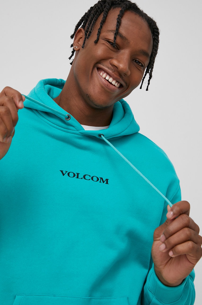Volcom Bluză bărbați, culoarea turcoaz, cu imprimeu