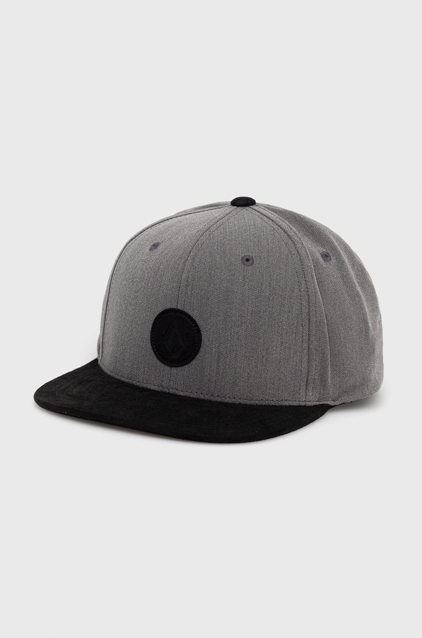 

Шапка Volcom в сиво с десен, Сив