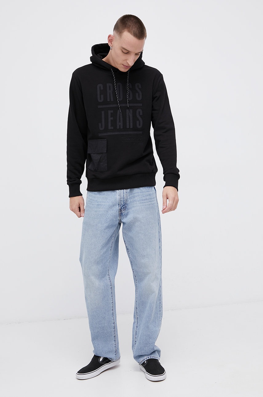 

Кофта Cross Jeans мужская цвет чёрный с аппликацией