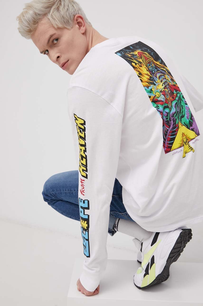 

Памучна блуза с дълги ръкави Element в бяло с принт, Бял