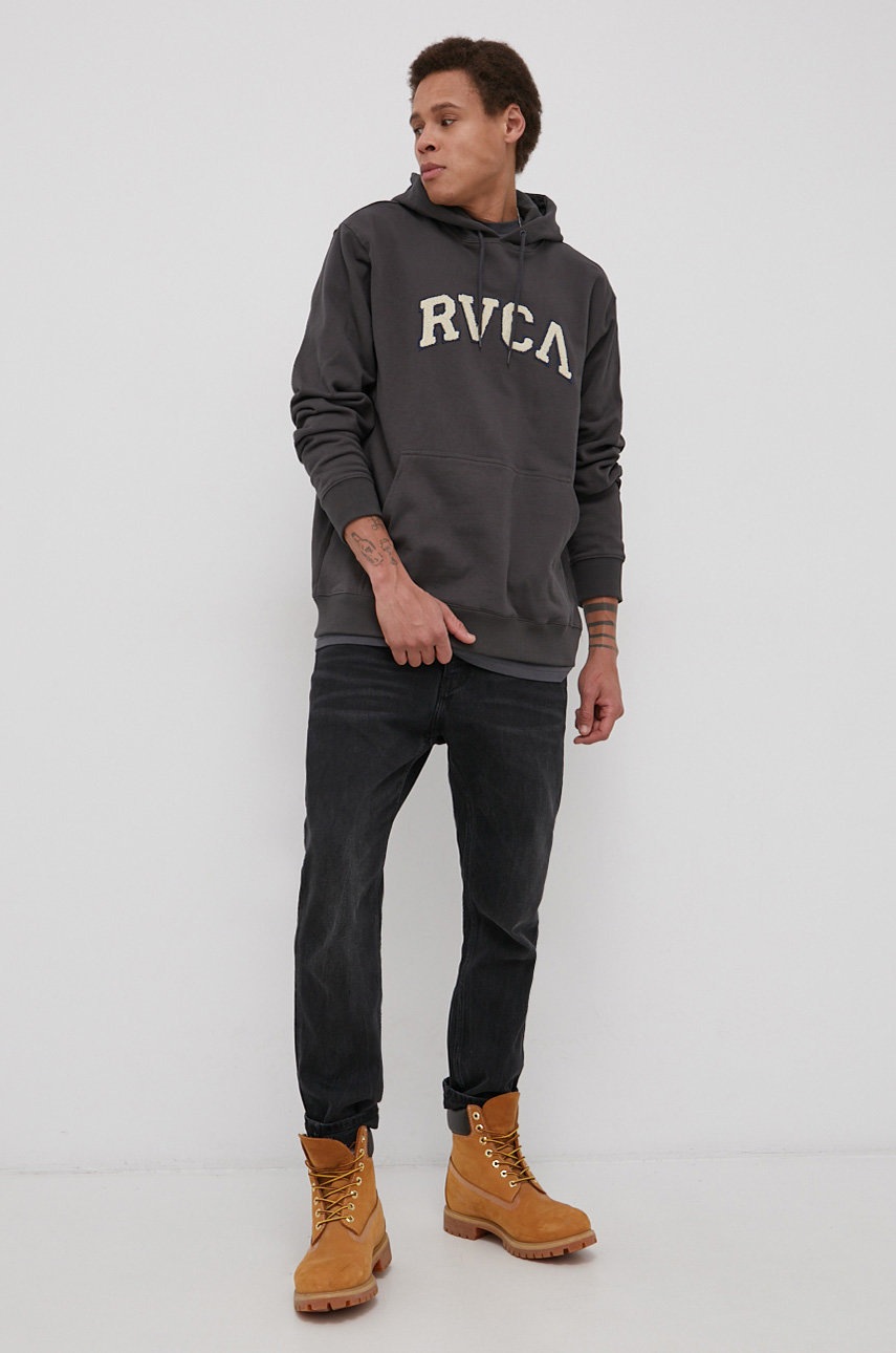 

Бавовняна кофта RVCA чоловіча колір зелений з аплікацією