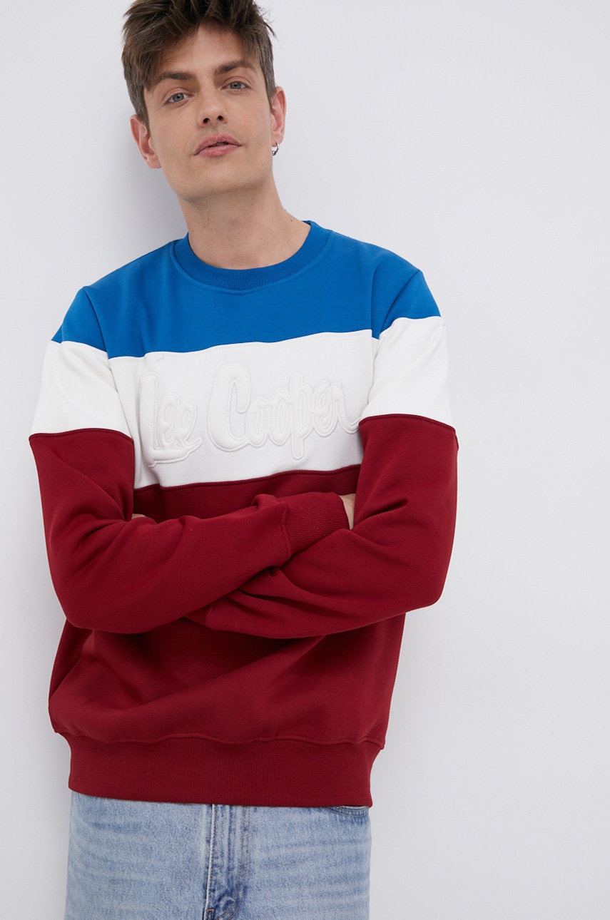 

Суичър Lee Cooper мъжки в червено с апликация, Червен