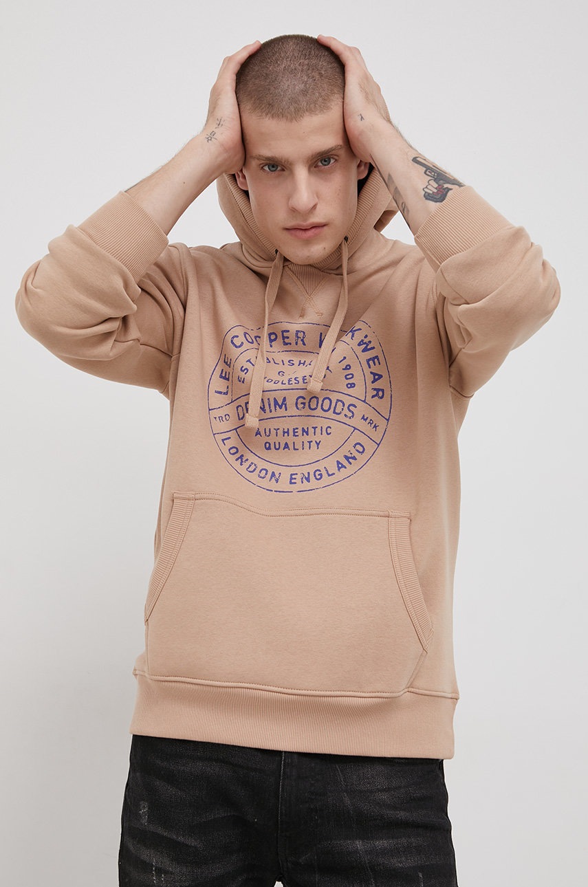 

Суичър Lee Cooper мъжки в бежово с принт, Бежов