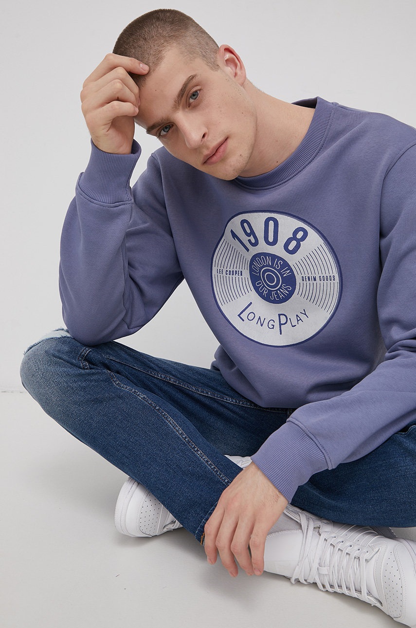 

Суичър Lee Cooper мъжки с принт, Виолетов
