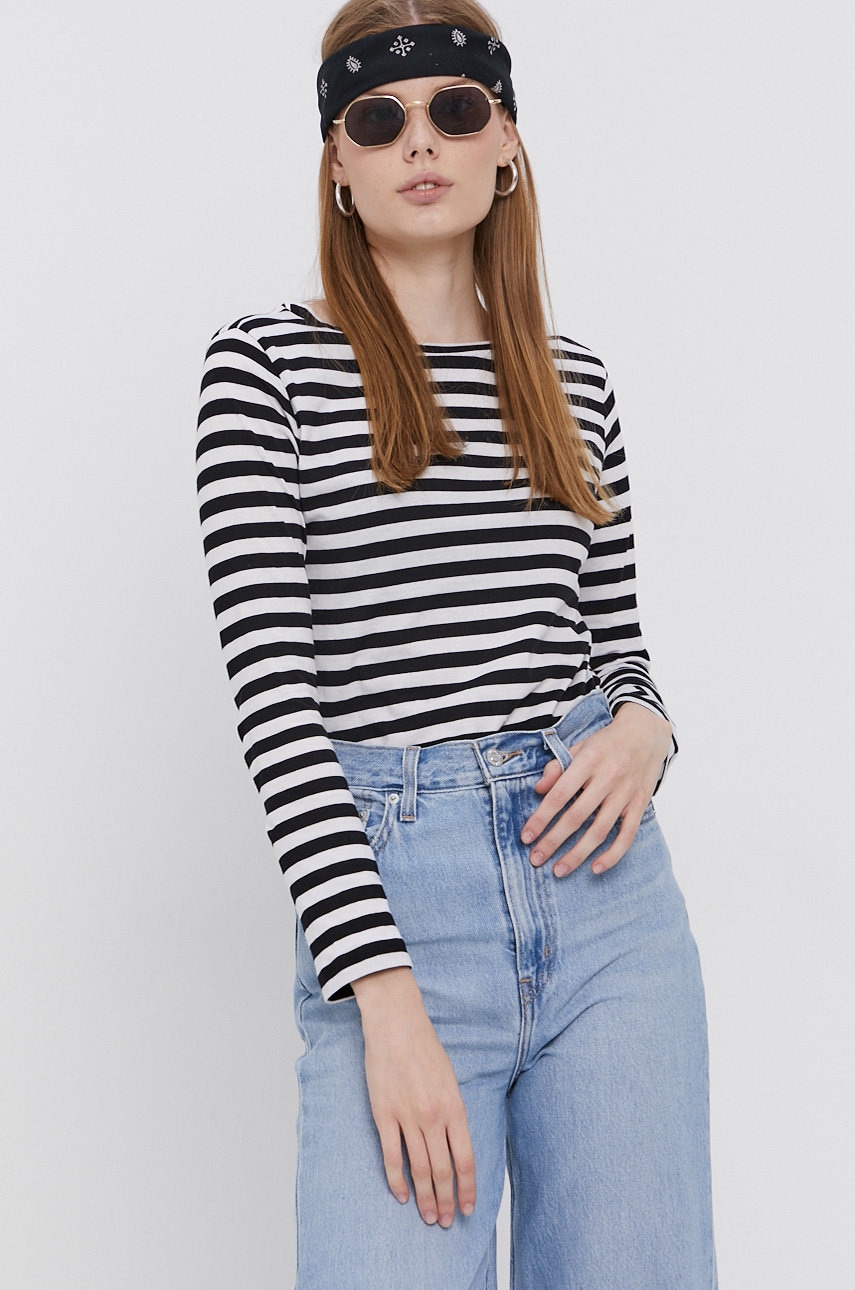 

Бавовняний лонгслів Cross Jeans колір чорний