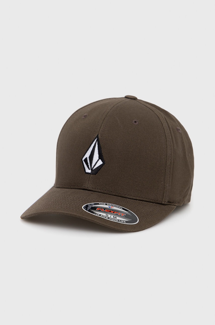 

Шапка Volcom в кафяво с изчистен дизайн, Кафяв