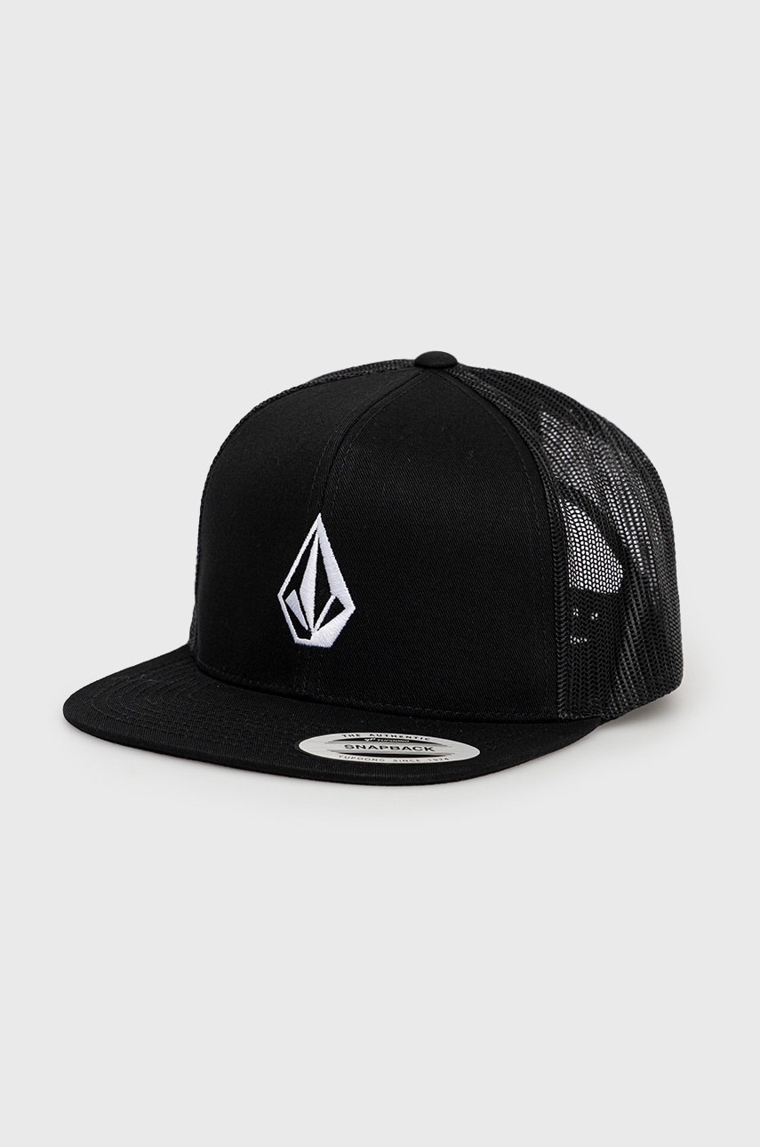 

Шапка Volcom в черно с апликация, Черен