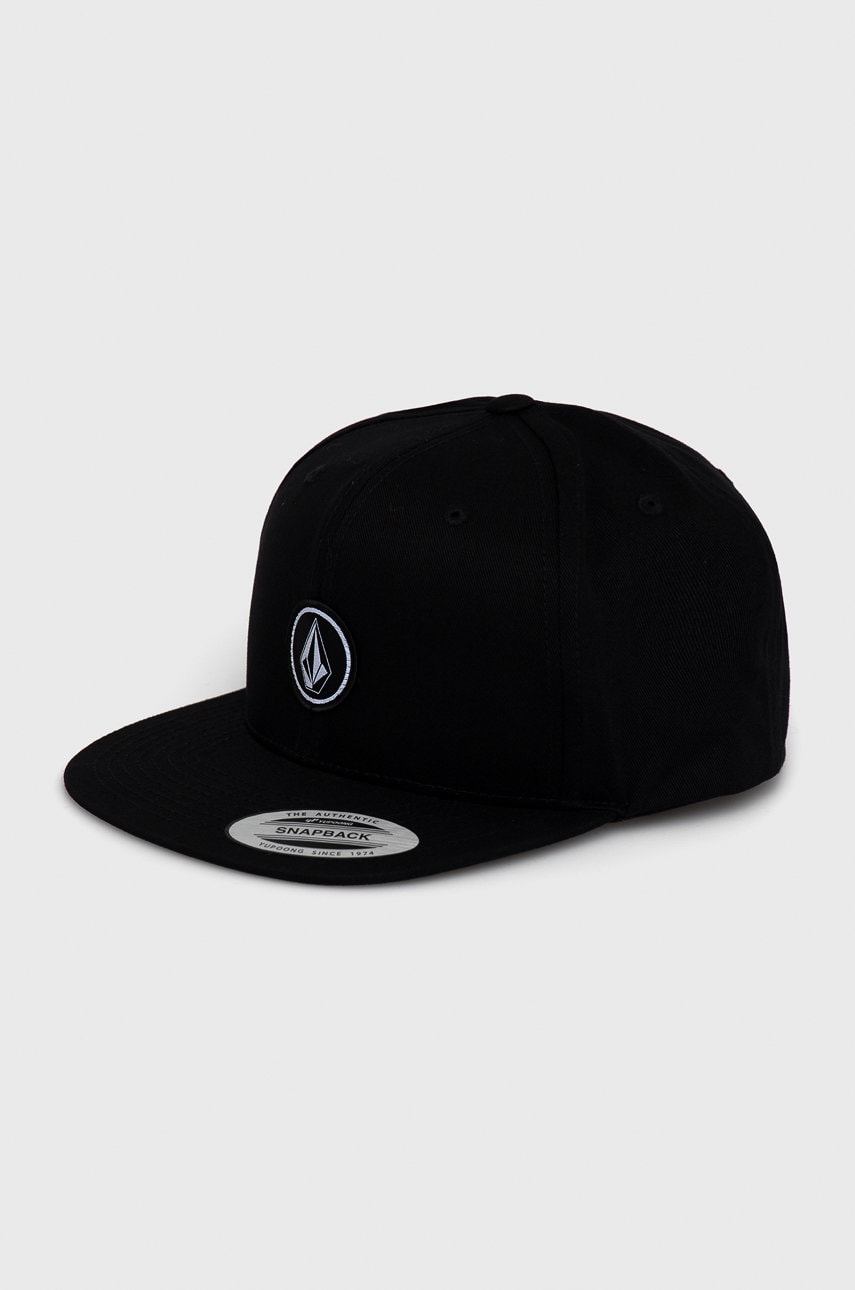 Volcom Căciulă din bumbac culoarea negru, material neted