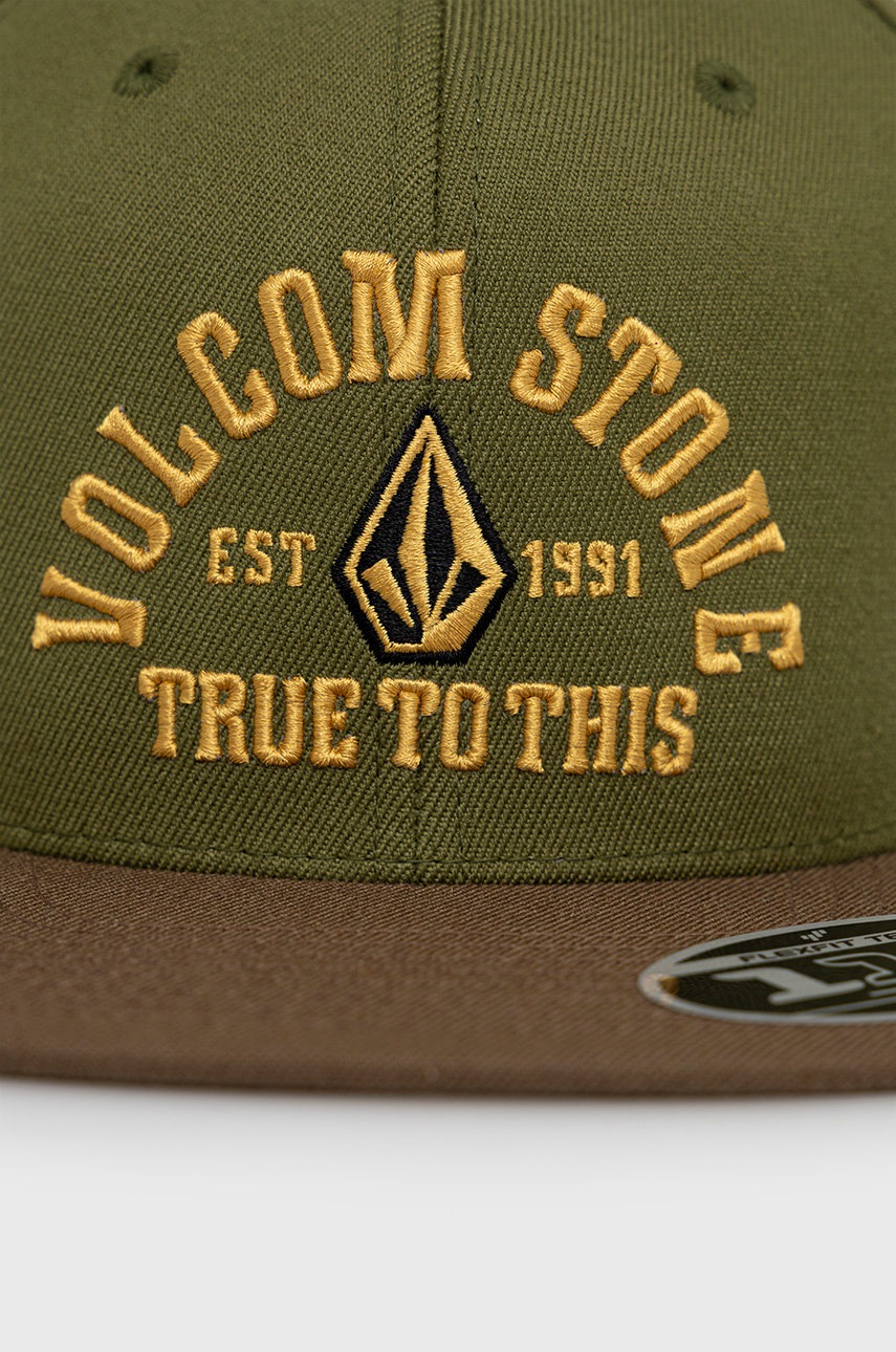 

Кепка з домішкою вовни Volcom колір зелений з аплікацією