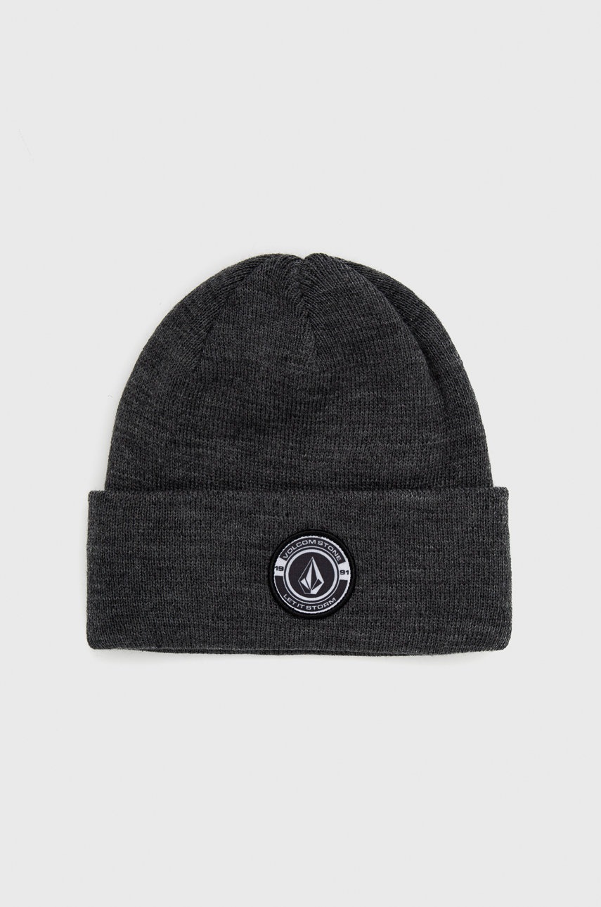 

Шапка Volcom в сиво с фина плетка, Сив
