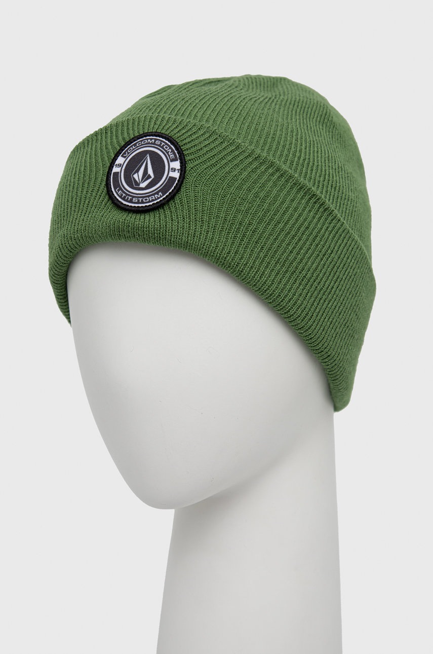 

Шапка Volcom колір зелений з тонкого трикотажу
