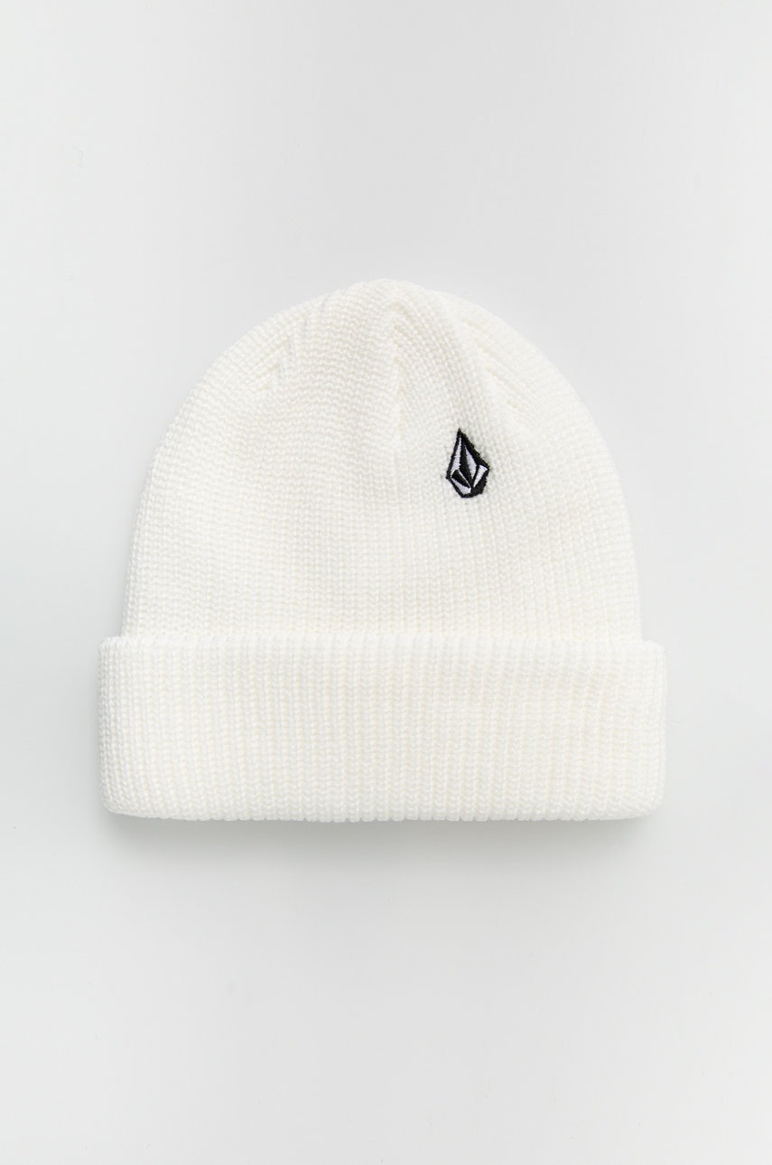 

Шапка Volcom в бяло с фина плетка, Бял