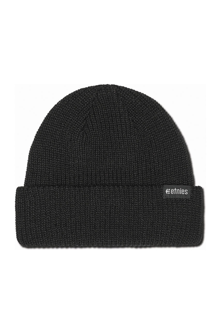 

Шапка Etnies Warehouse в черно с фина плетка, Черен