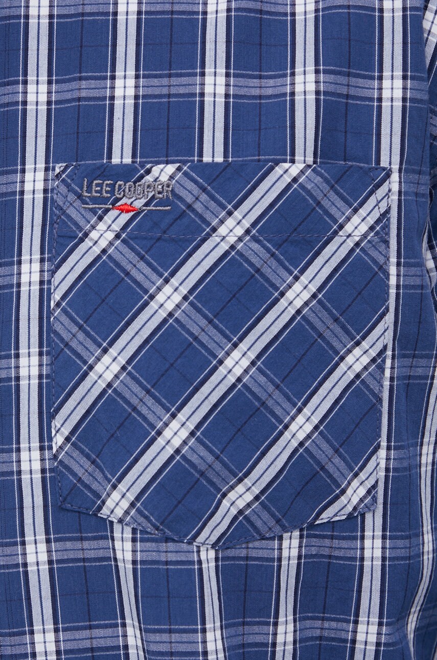 

Хлопковая рубашка Lee Cooper мужская цвет синий regular классический воротник