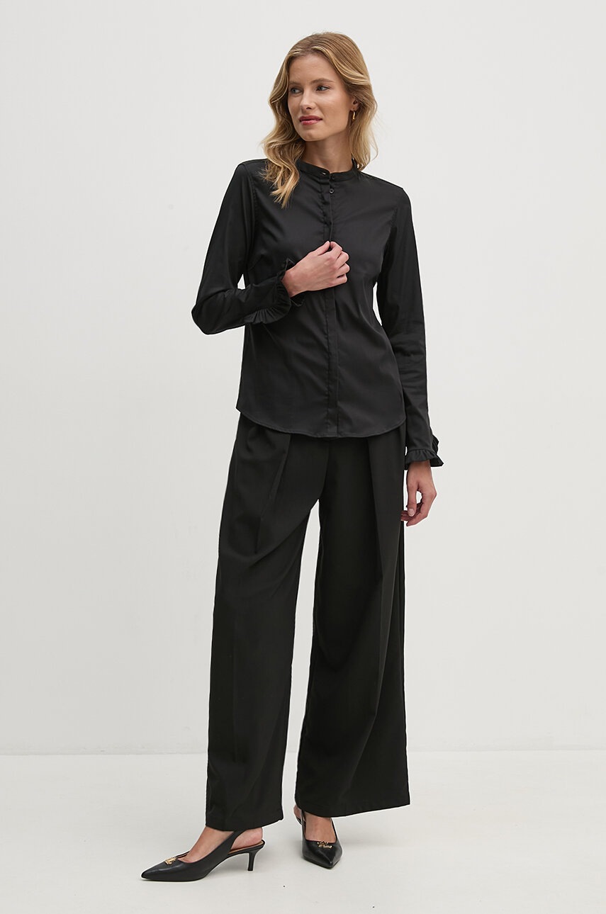 Πουκάμισο Mos Mosh χρώμα: μαύρο φωτογραφία