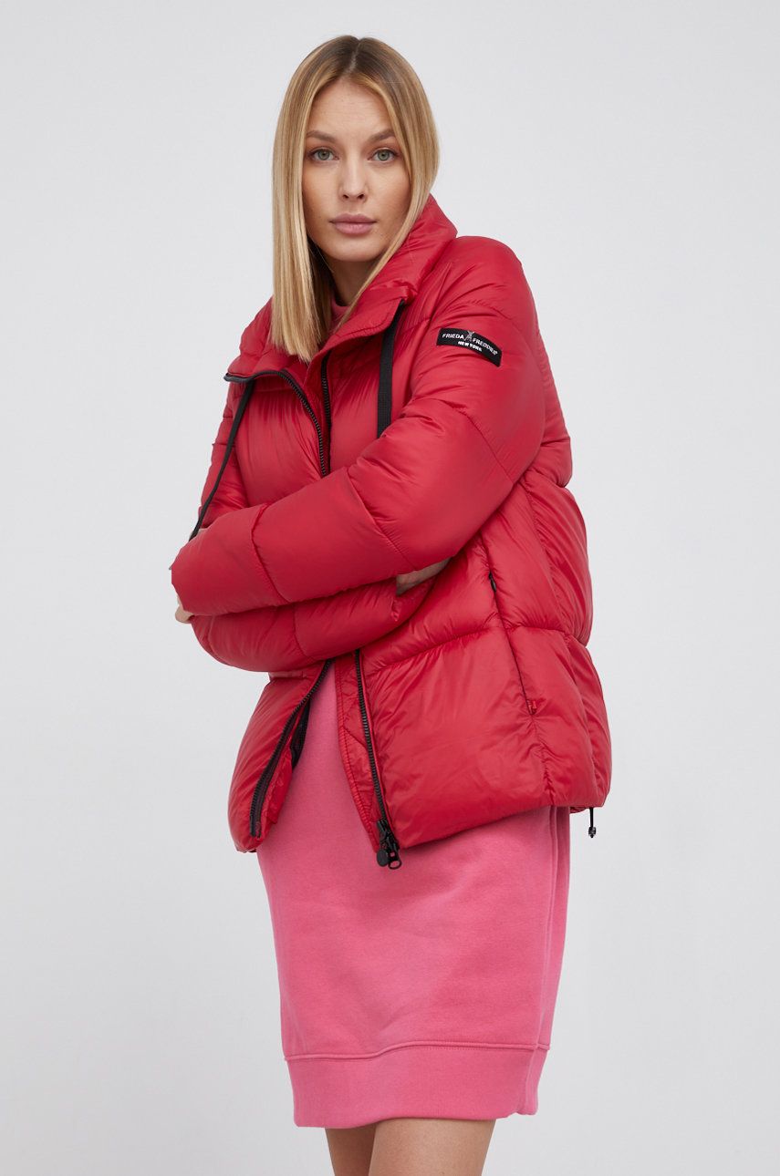 Frieda & Freddies Geacă femei, culoarea rosu, de iarnă imagine reduceri black friday 2021 answear.ro