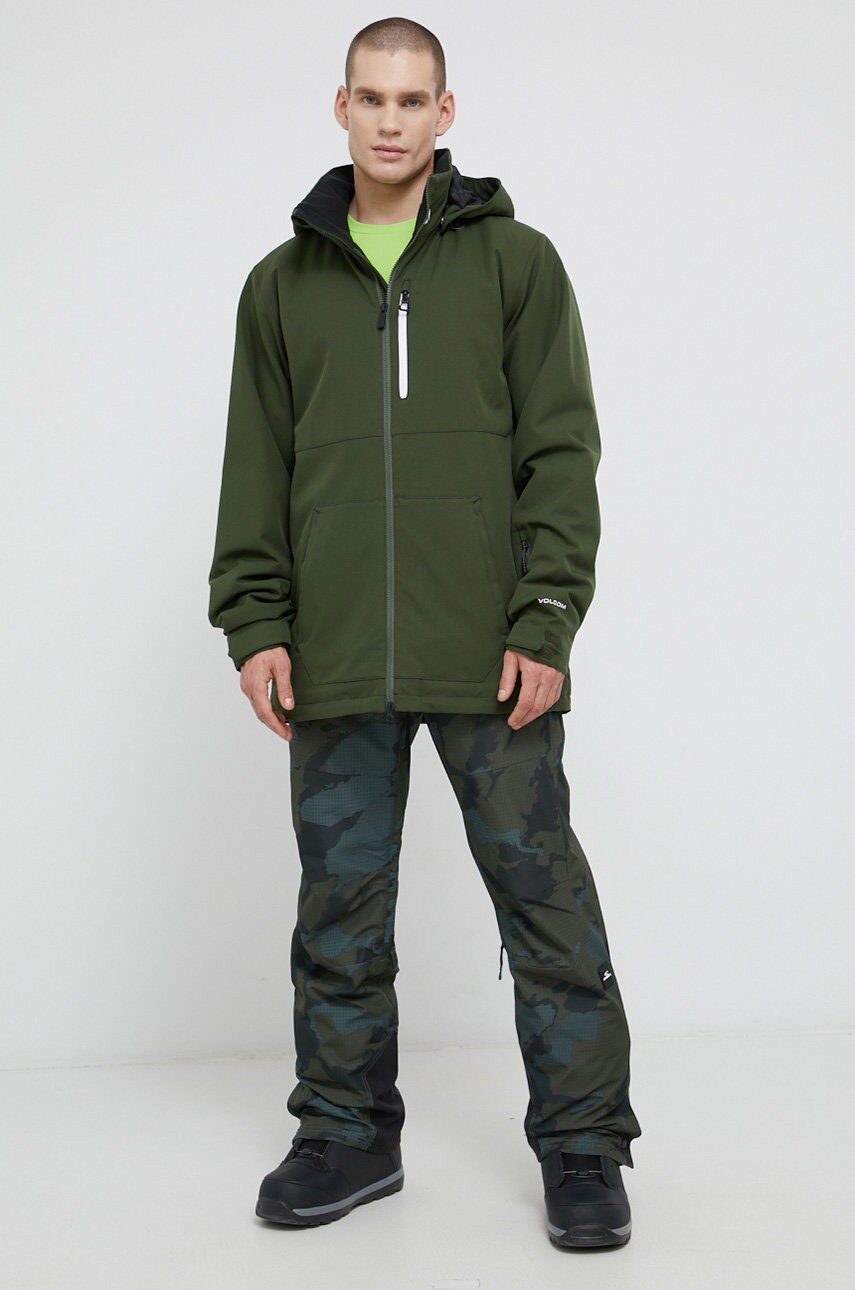 Volcom geacă de snowboard bărbați, culoarea verde