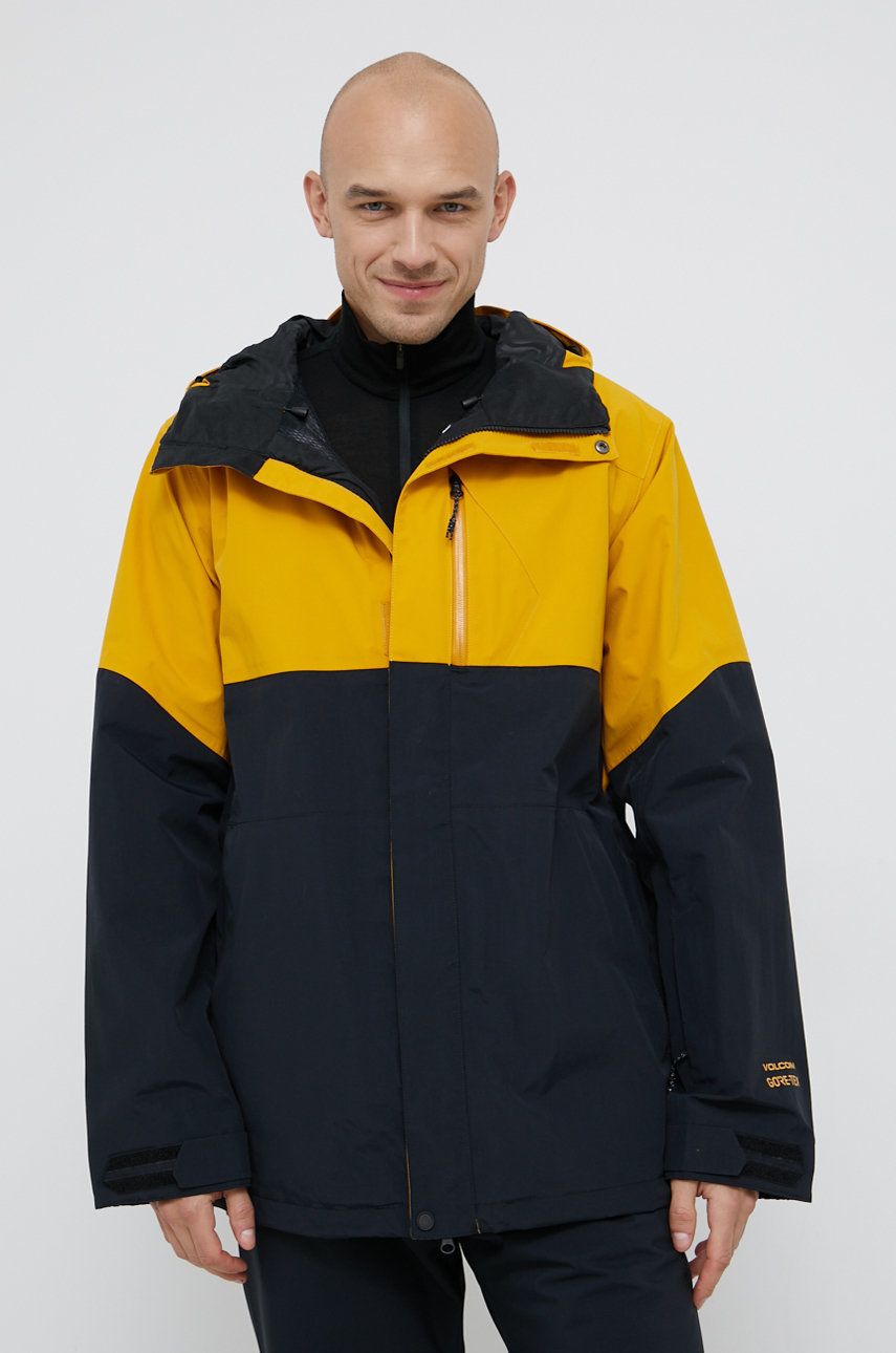 Volcom Geacă de snowboard bărbați, culoarea galben, Gore-Tex answear imagine noua