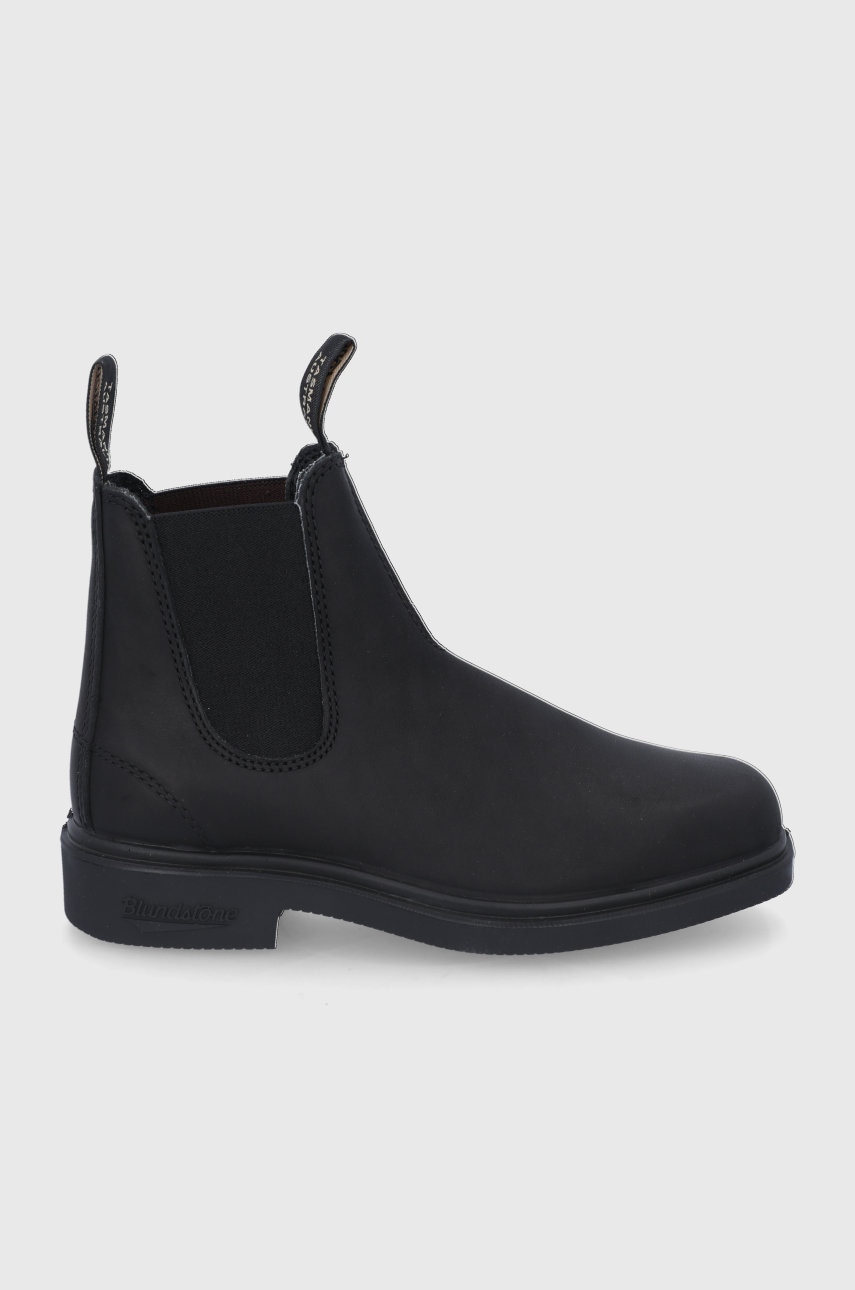 Blundstone Ghete Chelsea de piele 063 femei, culoarea negru, cu toc plat