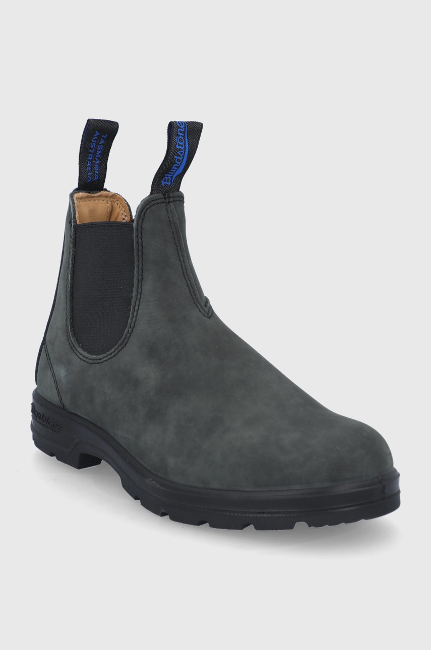 

Замшевые ботинки Blundstone женские цвет серый на плоском ходу