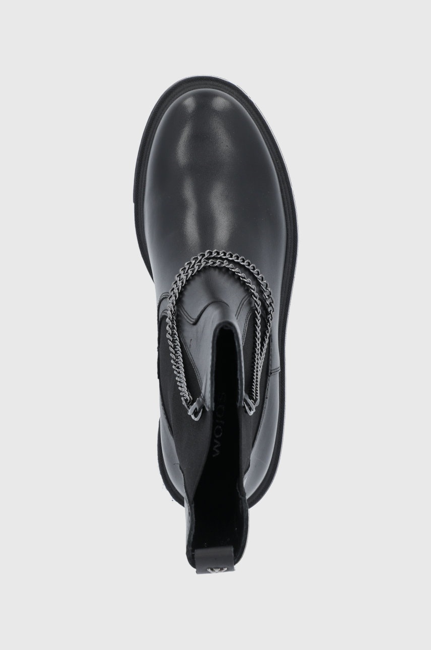 Δερμάτινες μπότες Τσέλσι Wojas γυναικείες, χρώμα: μαύρο φωτογραφία