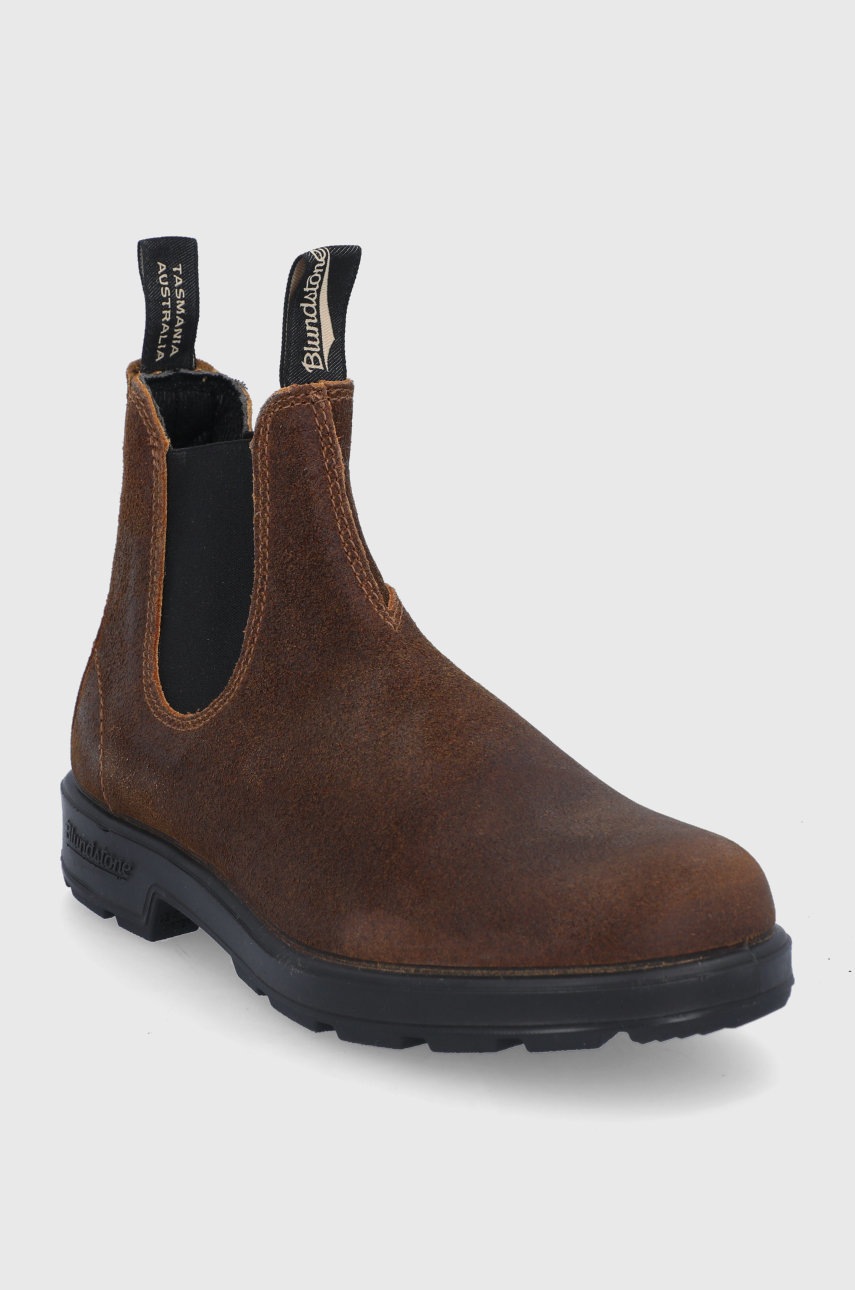 Σουέτ μπότες Τσέλσι Blundstone ανδρικές, χρώμα: καφέ φωτογραφία