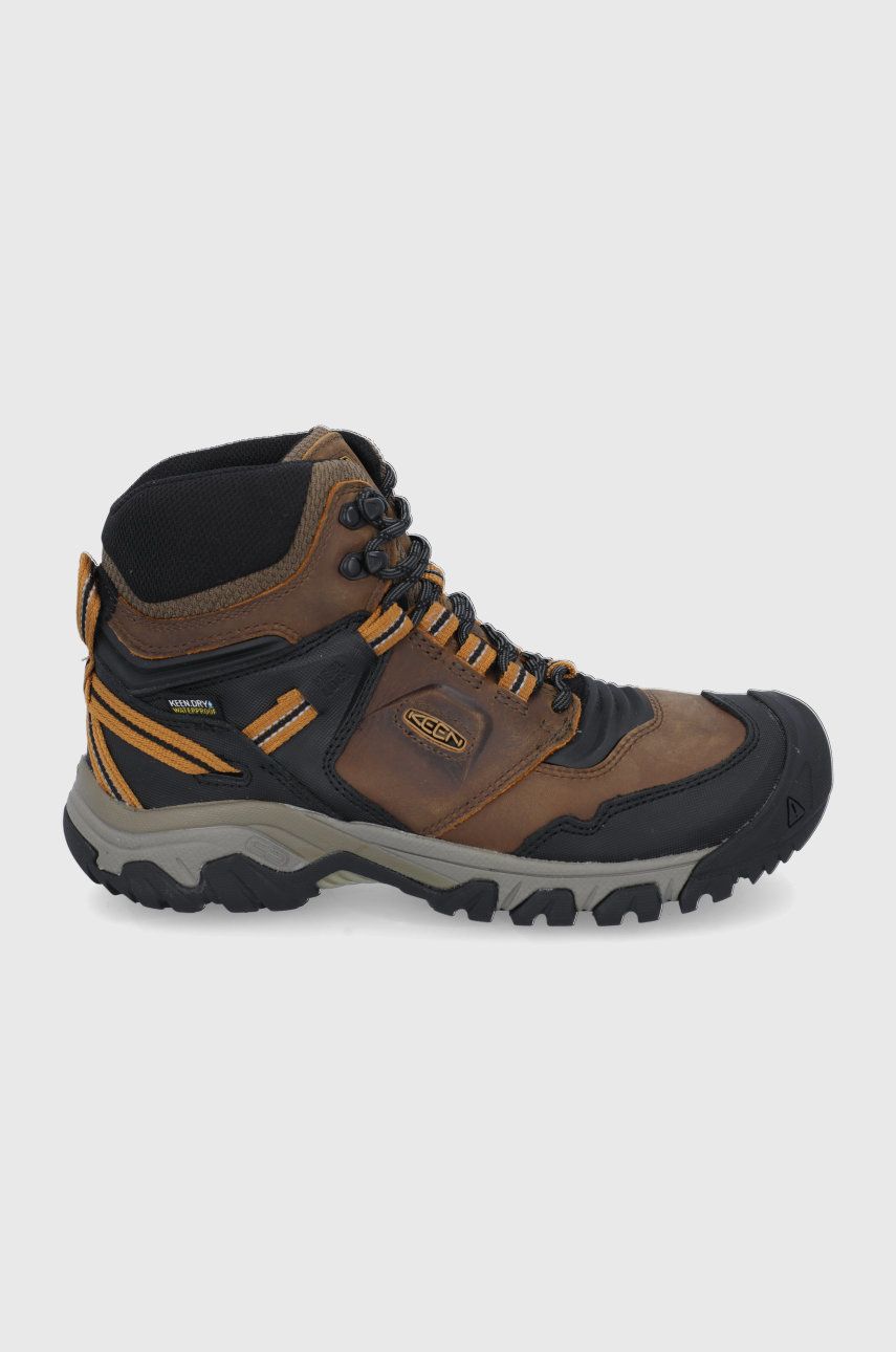 Keen Pantofi Ridge Flex bărbați, culoarea maro, izolare usoara 1025666-BISON.GOLD