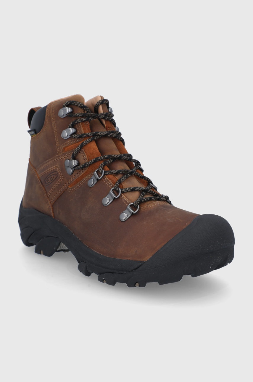 

Шкіряні черевики Keen Pyreness чоловічі колір коричневий