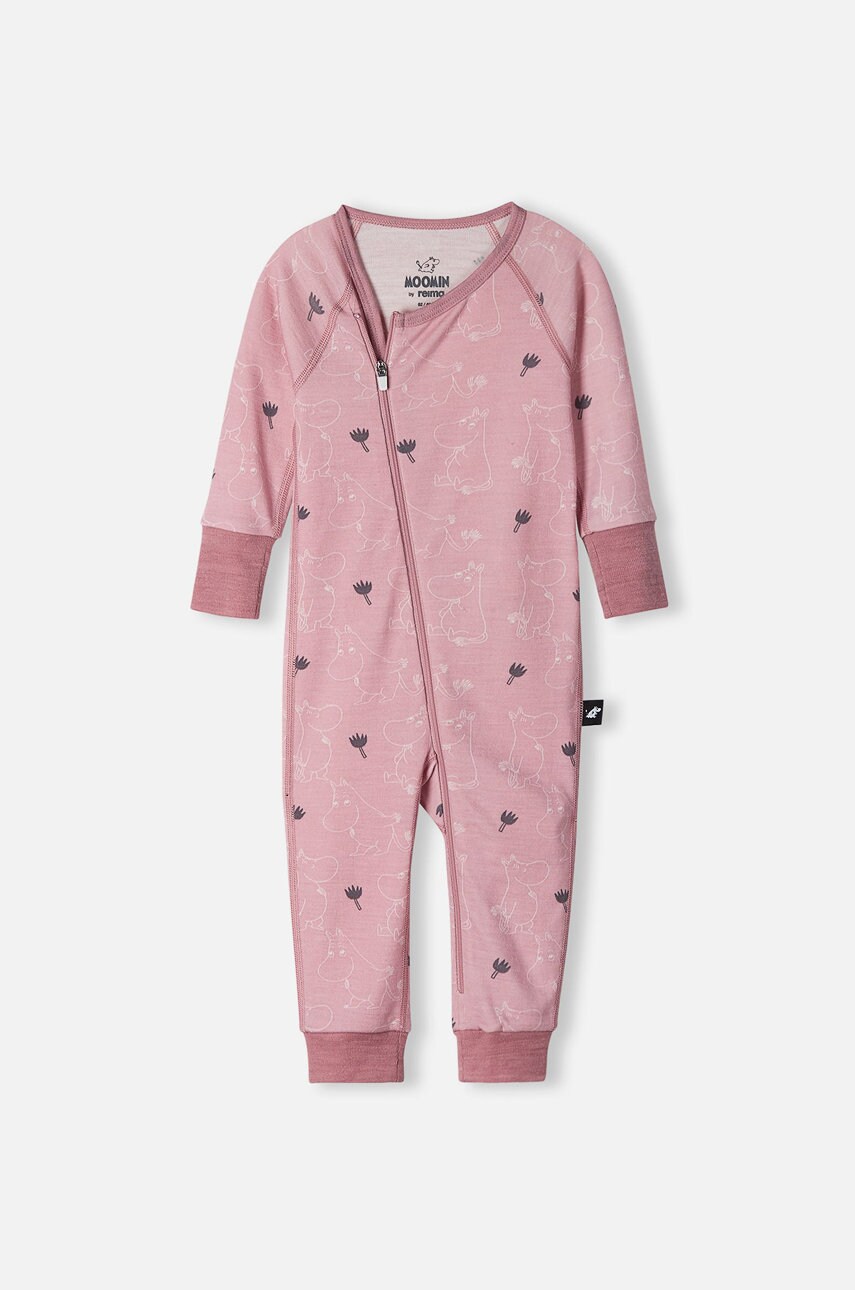 Reima pantaloni bebe moomin somnig culoarea roz