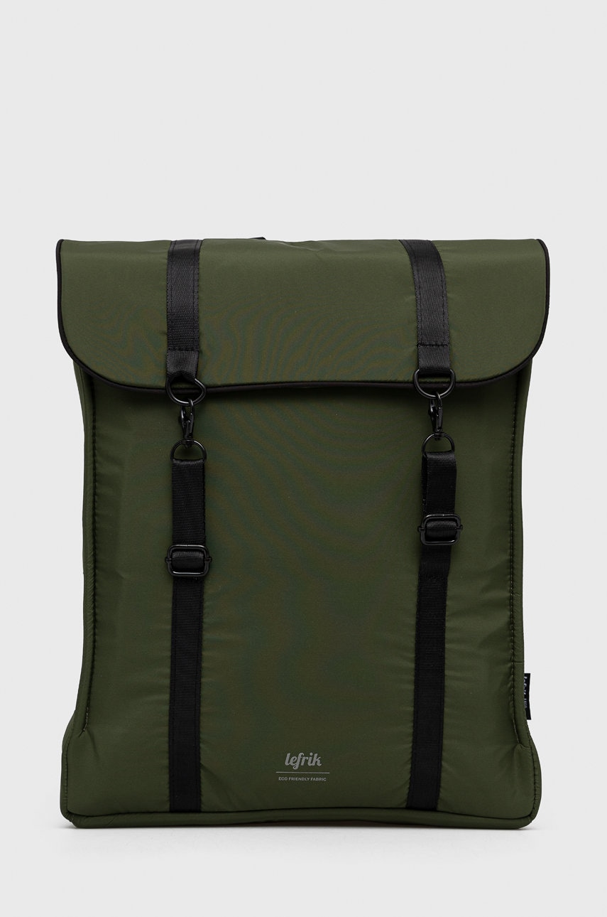 Lefrik Rucsac bărbați, culoarea verde, mare, material neted