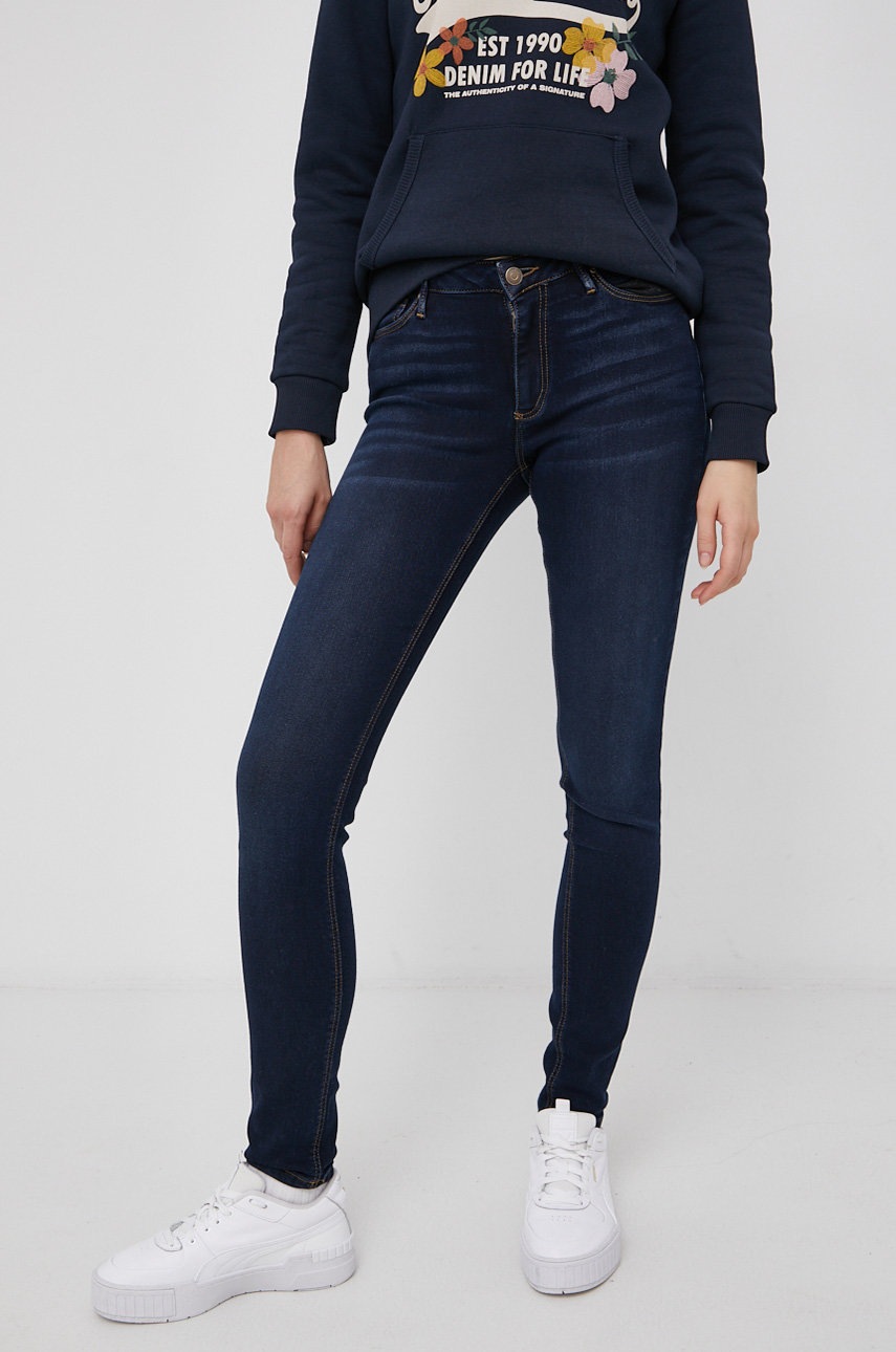 

Дънки Cross Jeans Alan дамски с висока талия, Тъмносин