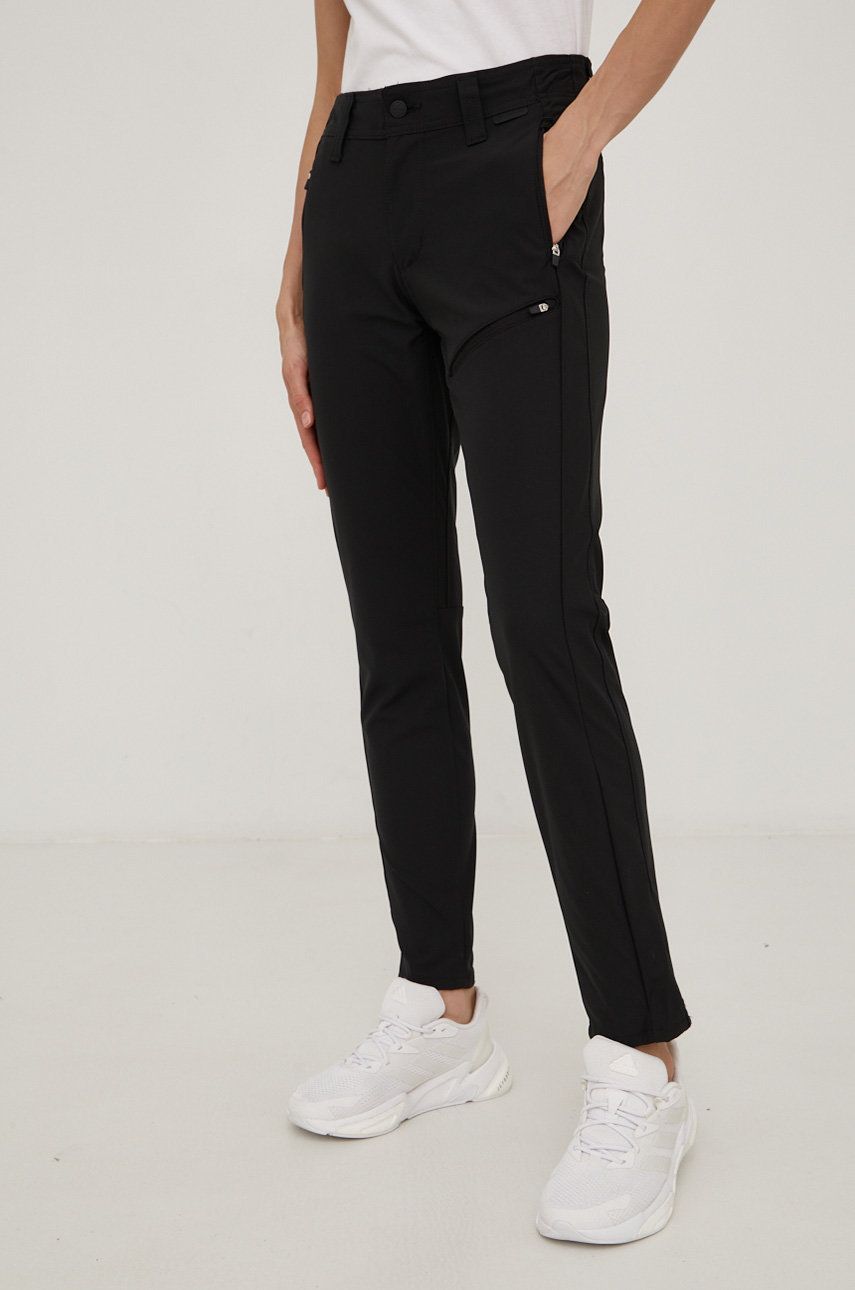 Wrangler Pantaloni femei, culoarea negru, model drept, medium waist answear.ro
