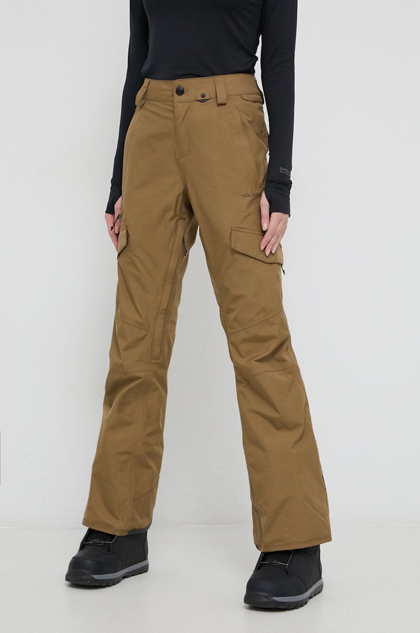 Volcom Pantaloni femei, culoarea maro imagine reduceri black friday 2021 answear.ro