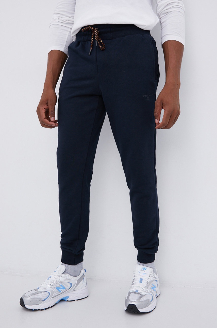 

Панталон Cross Jeans мъжки в тъмносиньо с изчистен дизайн, Тъмносин