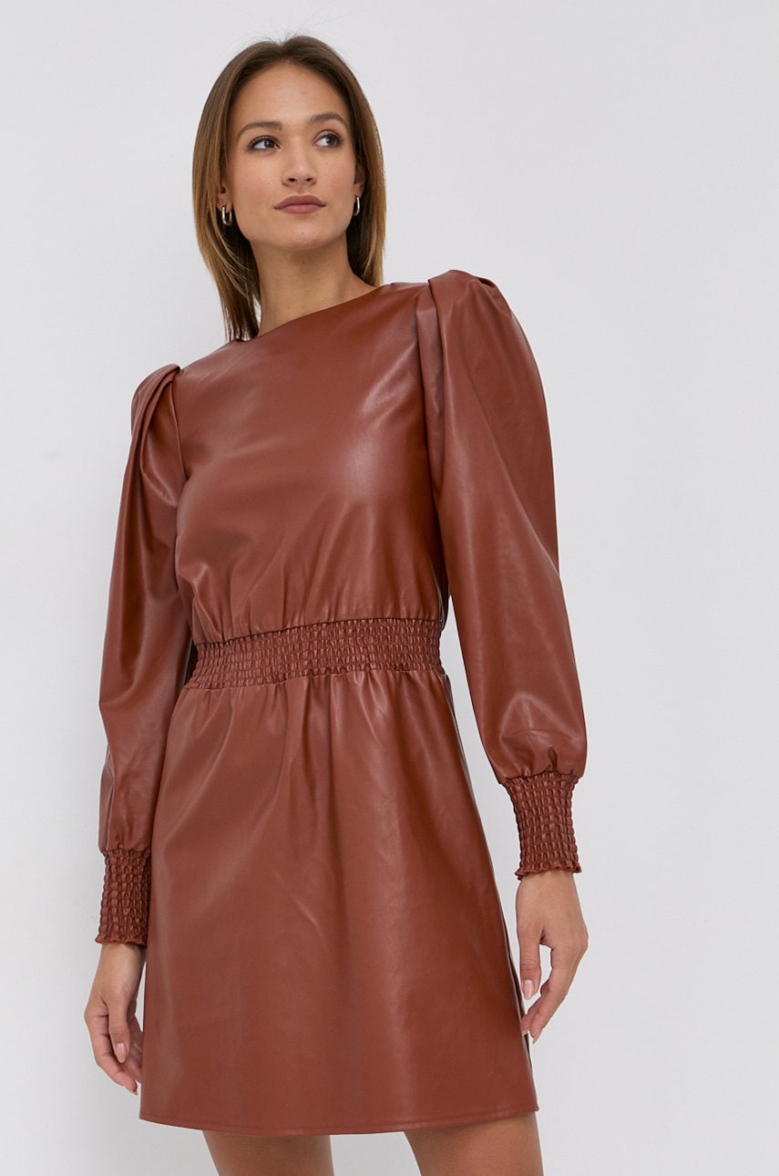 Silvian heach rochie culoarea maro, mini, evazata