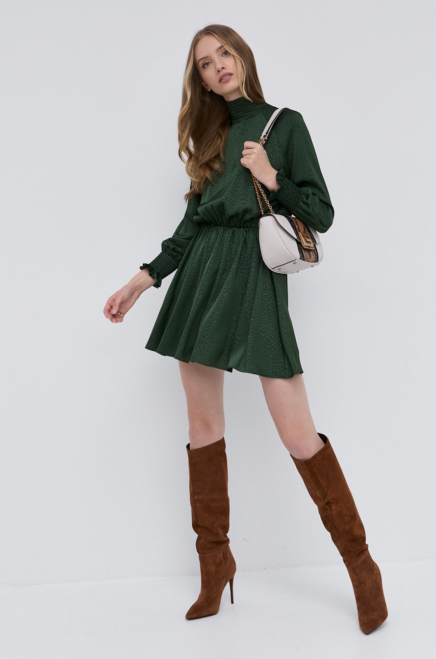Silvian heach rochie culoarea verde, mini, evazata
