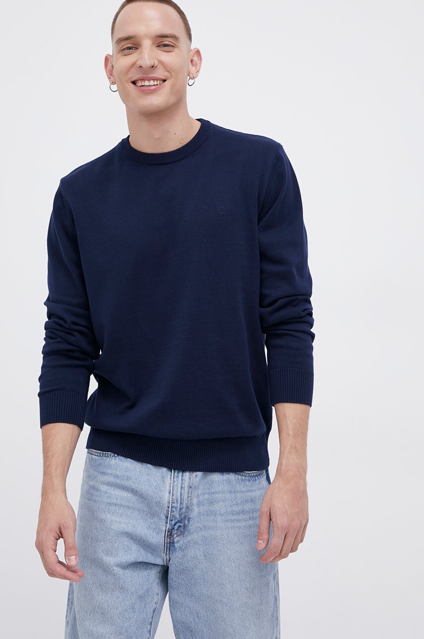 Cross jeans pulover de bumbac bărbați, culoarea albastru marin