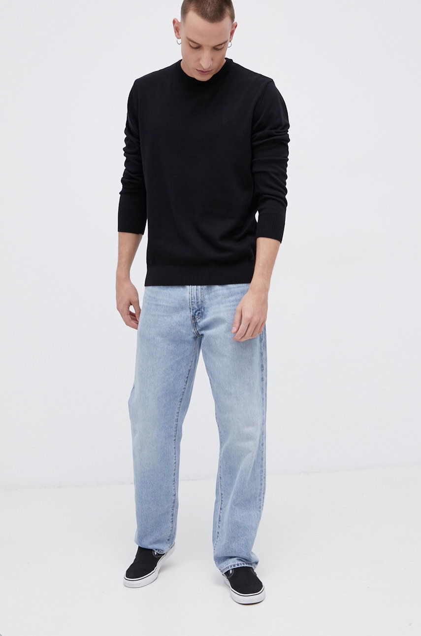 

Хлопковый свитер Cross Jeans мужской цвет чёрный