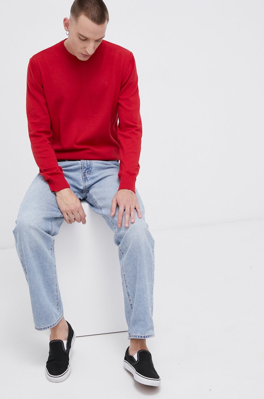 

Бавовняний светер Cross Jeans чоловічий колір червоний